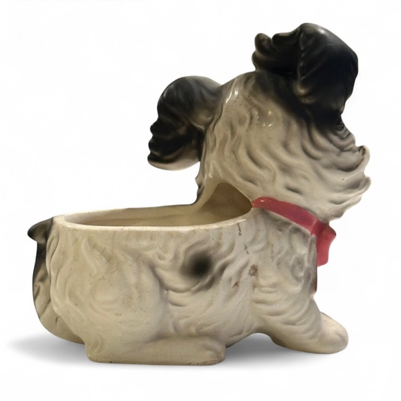Vintage NAPCO Ceramic Dog Planter Shi Tzu | Mid Century Japan - Picture 4 of 6